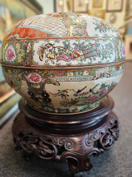 Art Handpainted Rose Medallion Rice Warmer