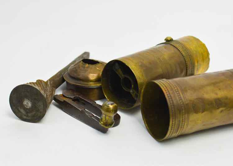 Late 19th c. Brass Coffee/Spice Grinder w/Tamp