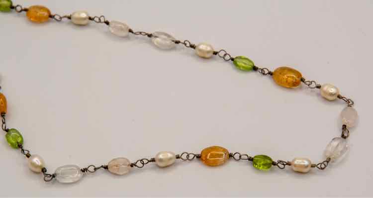 .925 DC Mexico Citrine/Pearl/Quartz Necklace