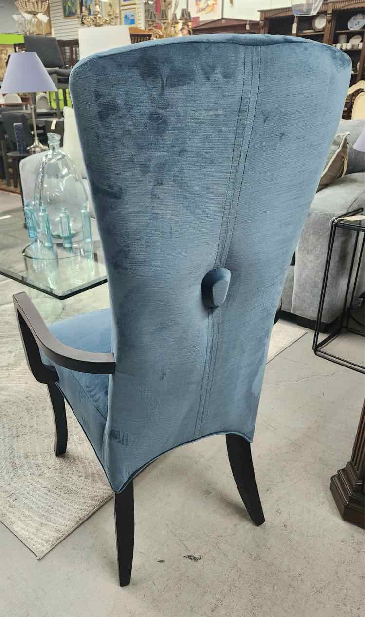 High Back Contemporary Slate Blue Chair