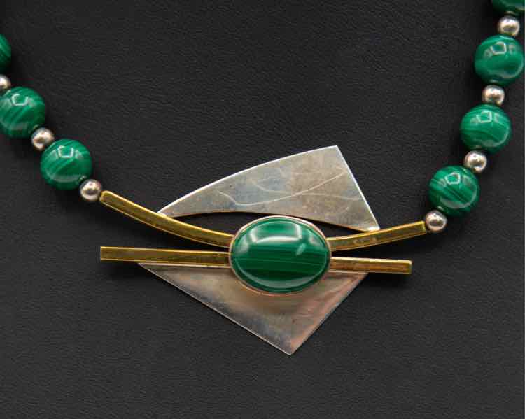 .925 Malachite Statement Necklace