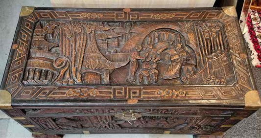 Carved Camphor Chest