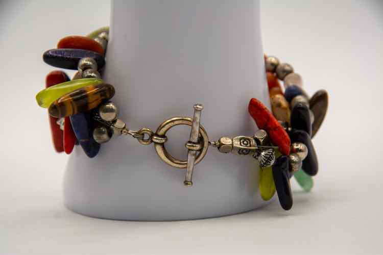 Vtg. Bracelet w/ Semi-Precious Stones