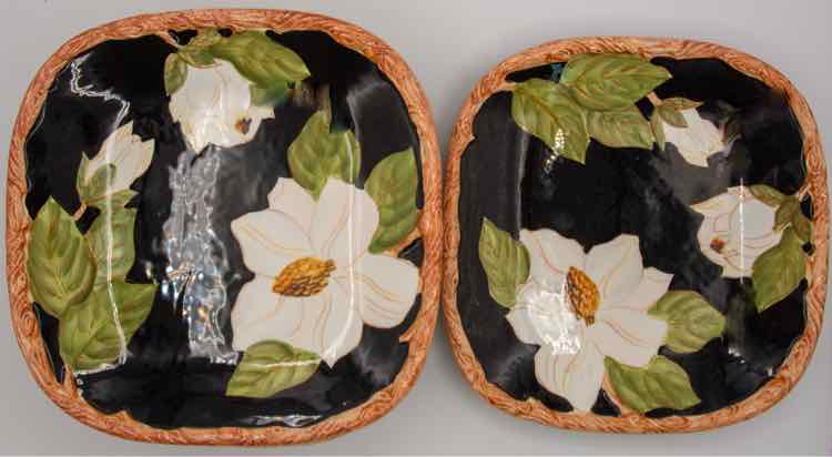 6pc Hand Painted Earth ware Square Salad Plate
