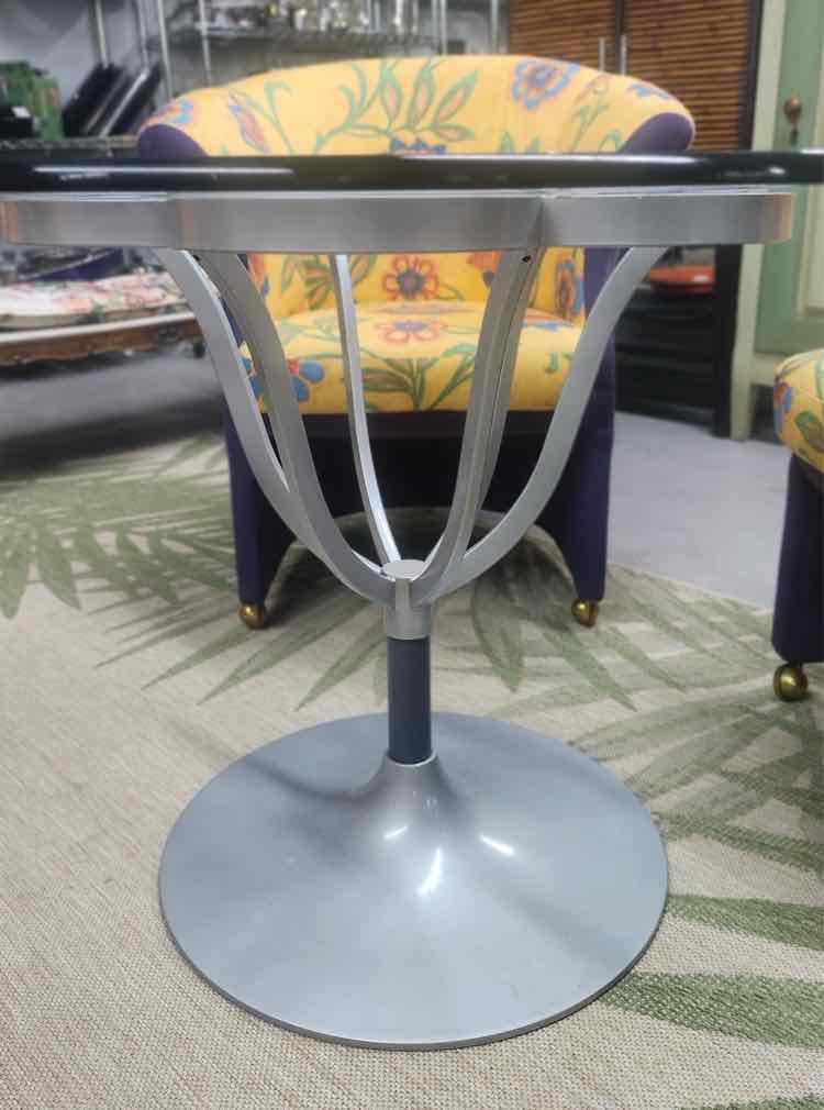 Glass Top Table w/Metal Base