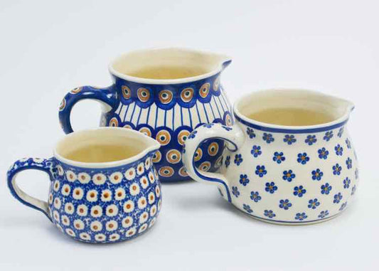 Authentic Polish Pottery 3pc Pitcher Set