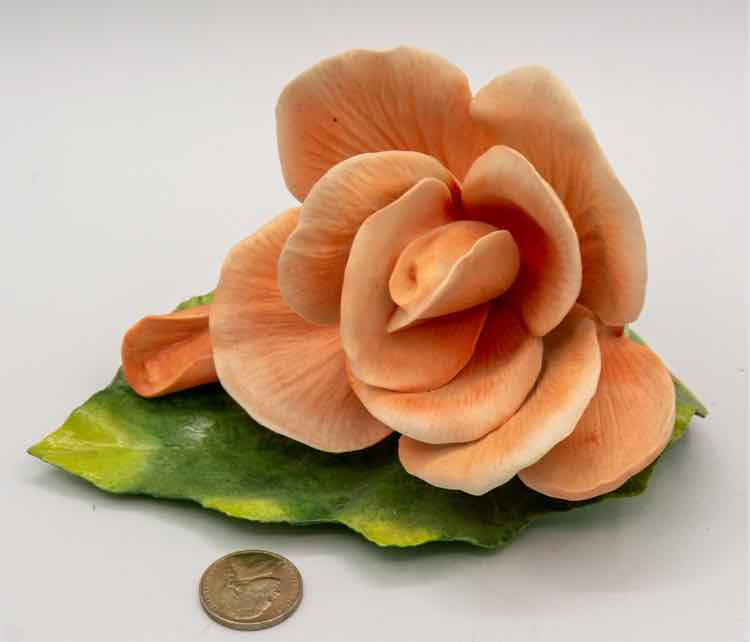 Orange Rose Porcelain Sculpture