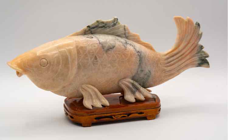 Hand carved Marble Koi Fish