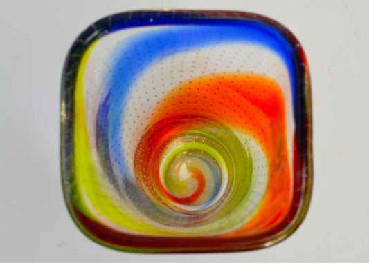 Vtg.'Murano' Bullicate Rainbow Vase