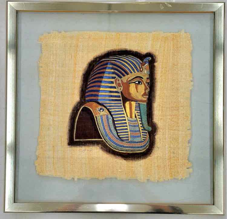 Rare Egyptian Paprus Handpainted