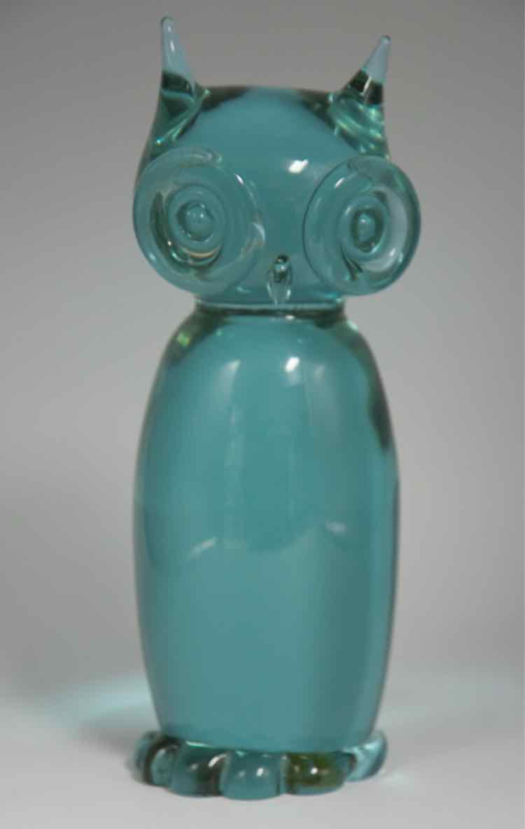 Purple/Blue Murano Glass Synee Zanetti Owl
