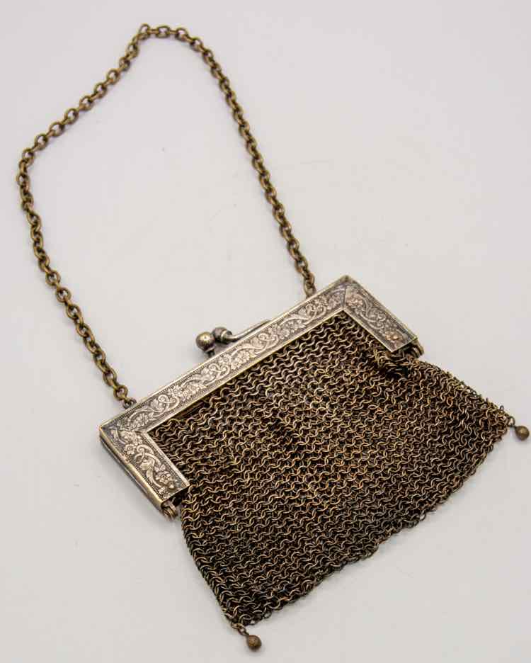 Vtg. German Silver Mesh Purse