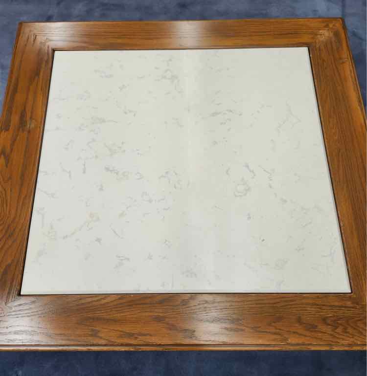Wood Coffee Table w/Marble