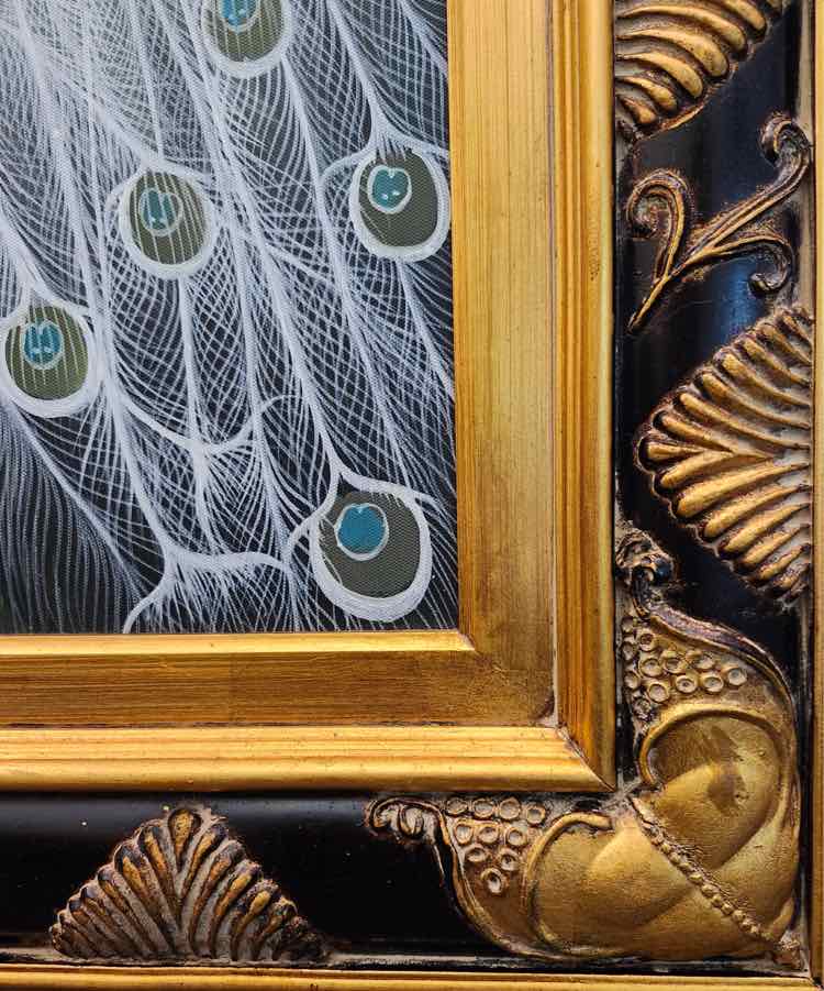 Blue & White Peacock Acrylic on Canvas