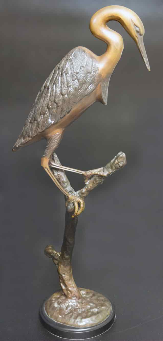 Bronze Crane Statue