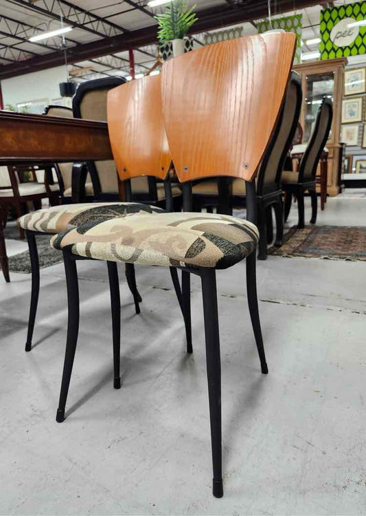 Pair of Wood Back Chairs