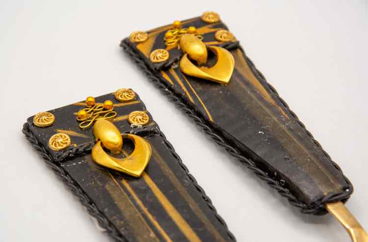 Set of 2 Brass & Leather Spoons