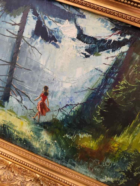 Art 'Elegant Walk in the Woods' Oil by Voryy