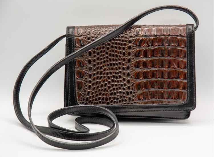Brahmin Bag Tuscan Black Leather/Mock Brown Croc.
