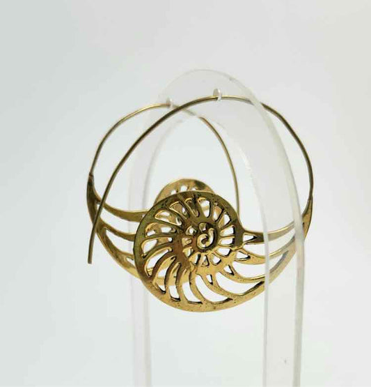 Goldtone Mandala Spiral Earrings
