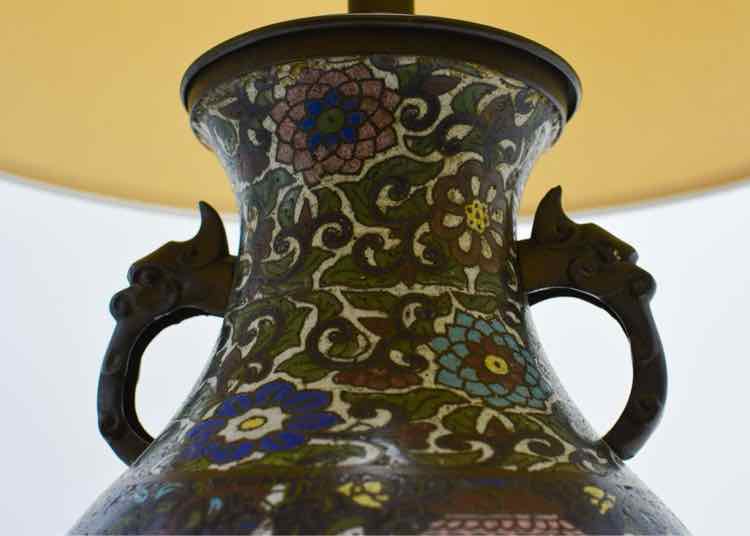 Antique Japanese Cloisonne Lamp