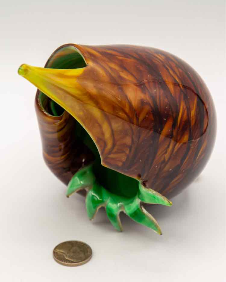 Hand blown Brown & Green Decor