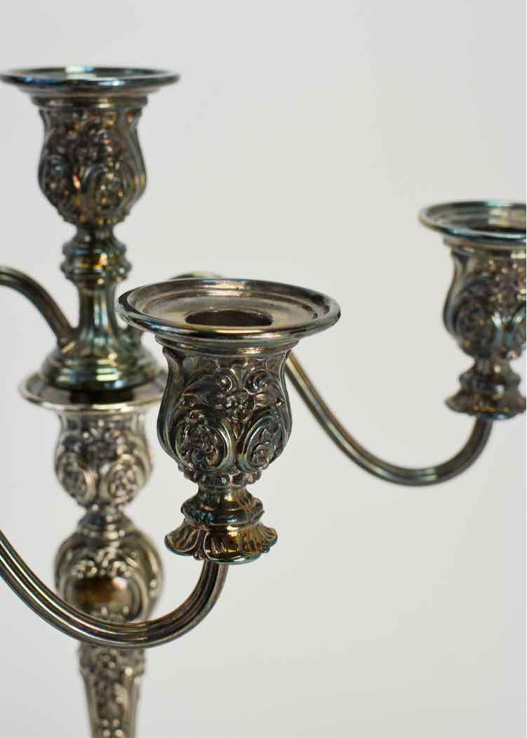 2 Vtg. 'Rose' Candelabras