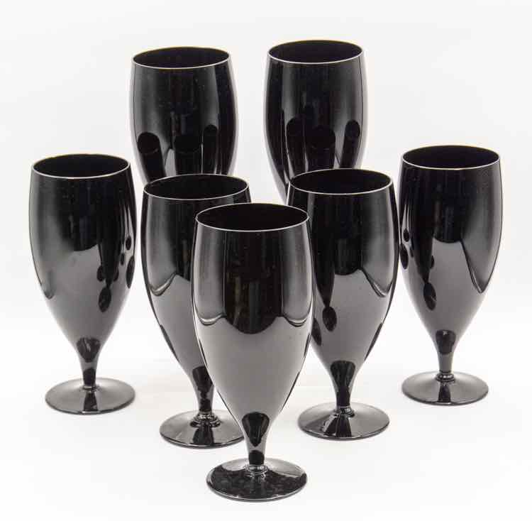 7 Mikasa Black Water Goblets