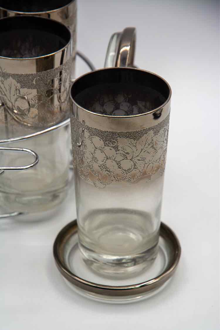 Silver Rim Barware Set