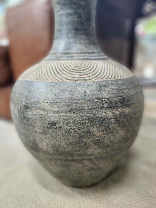 Swirl Inlay Pottery Vase
