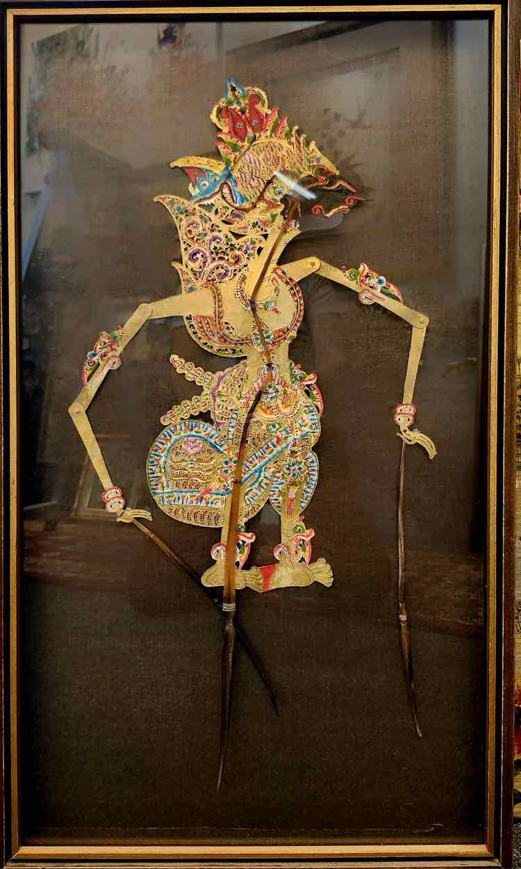 Wayang Kuilt Framed Japanese Shadow Puppet