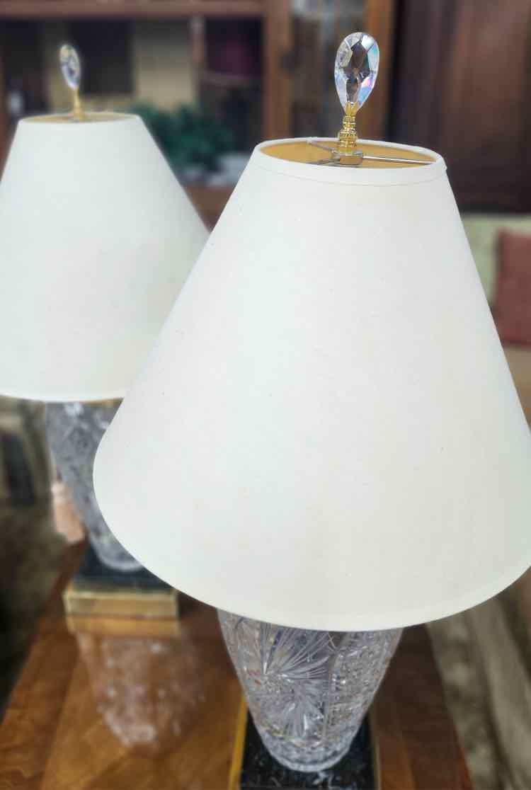 Pair of Polish Crystal Lamps