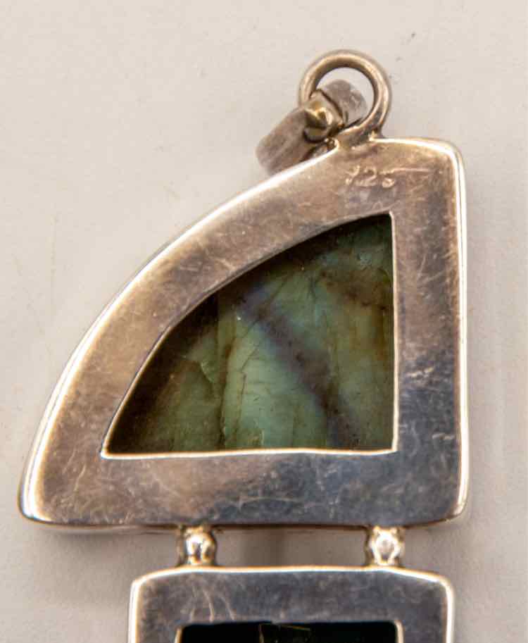 Adventurine/Labradorite 3-stone .925 Charm