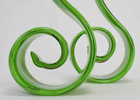 Pair of Green Wavy Art Figurines