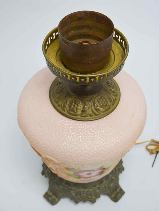 Victorian Pink Glass Lamp