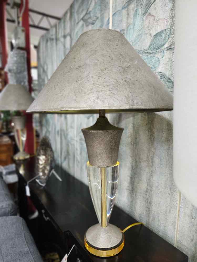 Pair of Acrylic Bronze/Gold Lamps