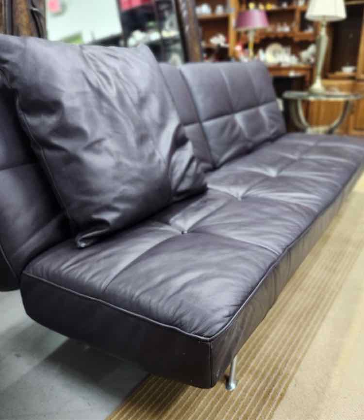 French Leather Futon