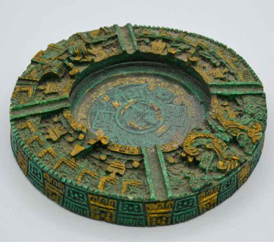 Vtg. Crushed Malachite Green Ashtray