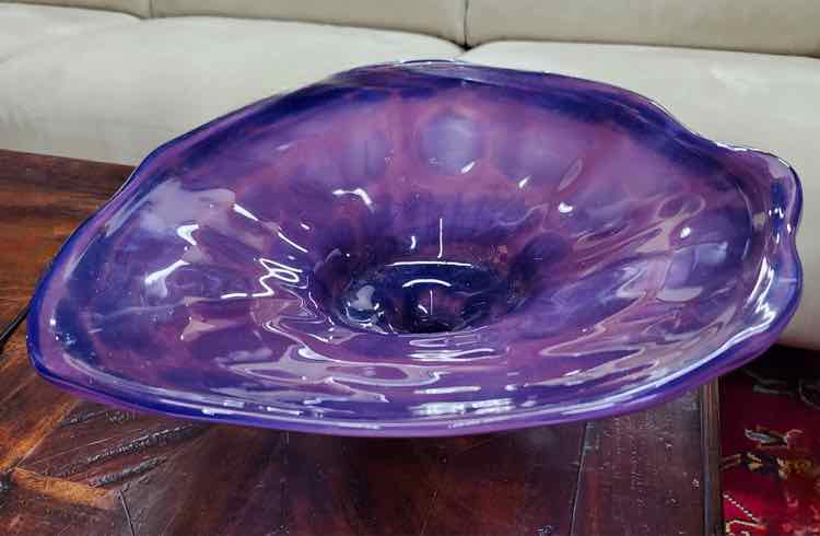 Purple Hand Blown Glass Bowl