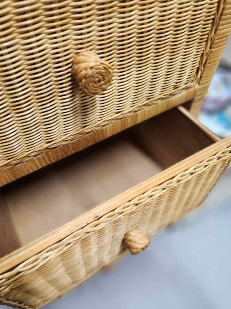 Pair of Wicker Nightstands