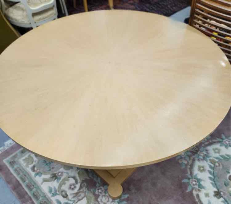 Round Wood Contemporary Pedestal Table