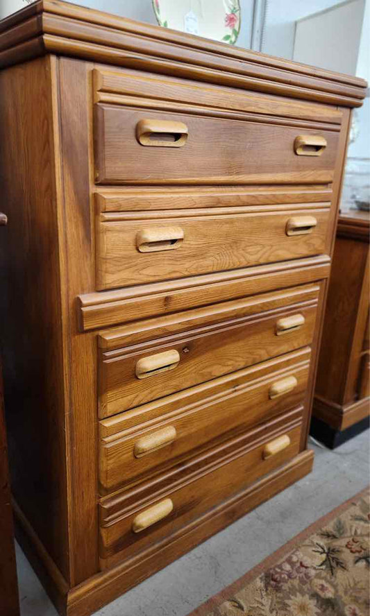Oak Tall Boy Dresser