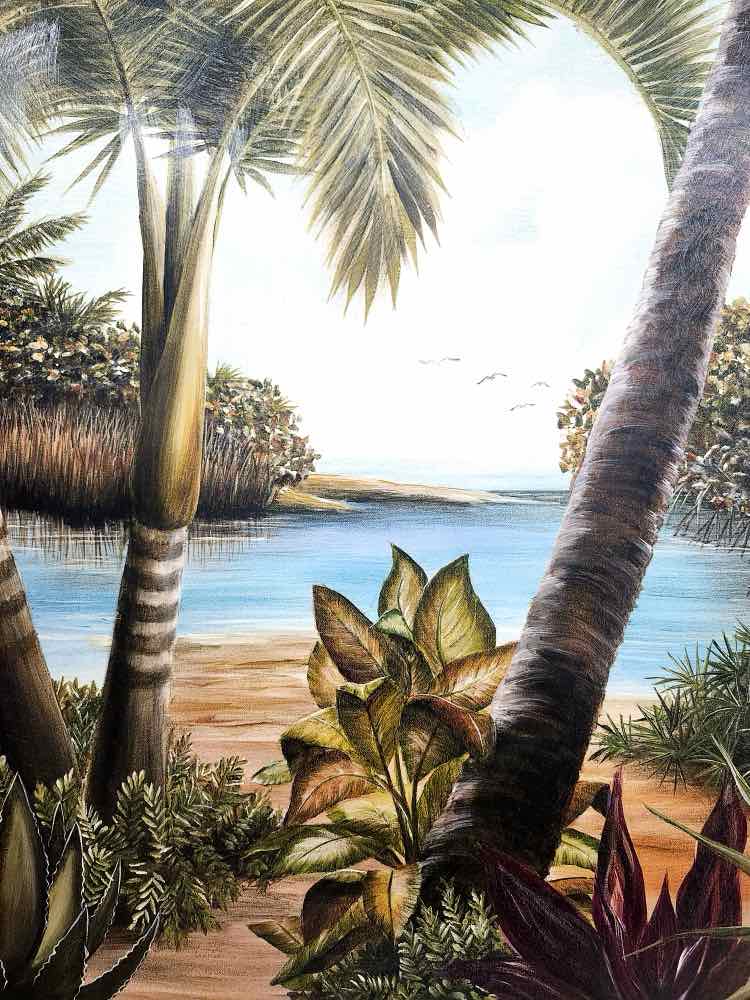 Tropical Lagoon Framed 'Giclee' by Lisa Sparlin