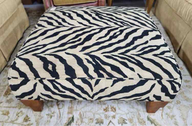 Thomasville Zebra Print Ottoman