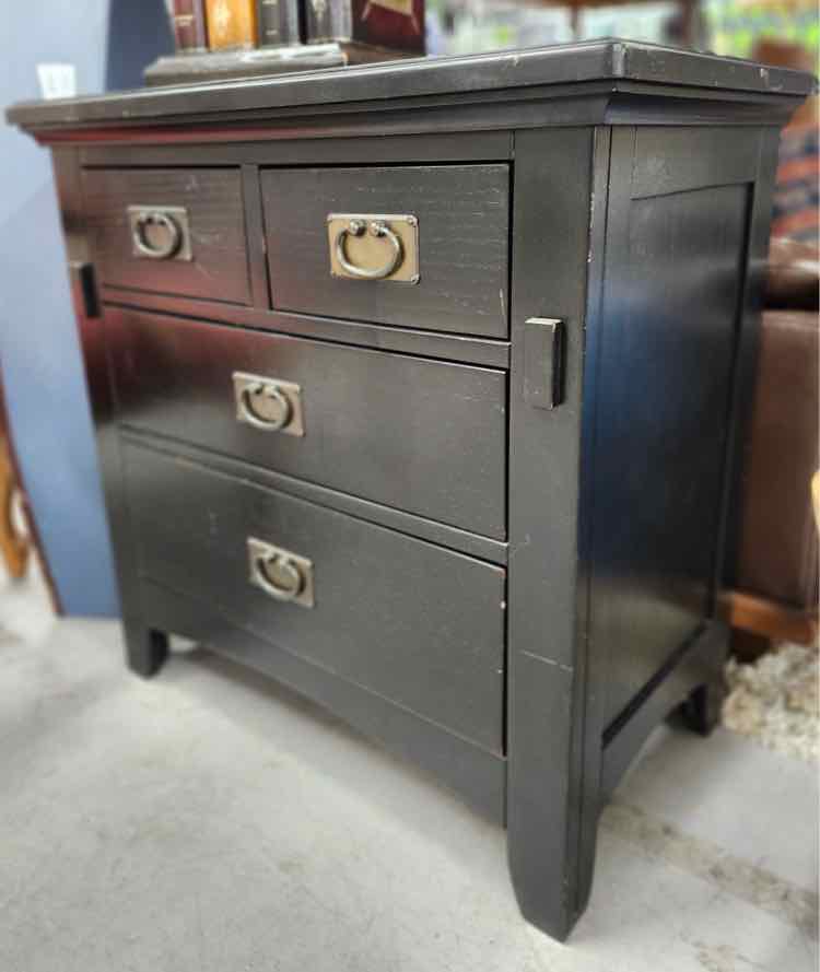 Black 4 Drawer Nightstand