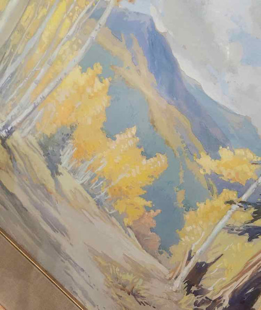 Art 'Fall Road in the Rockies' Watercolor