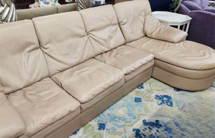 2pc Leather Sectional AS IS