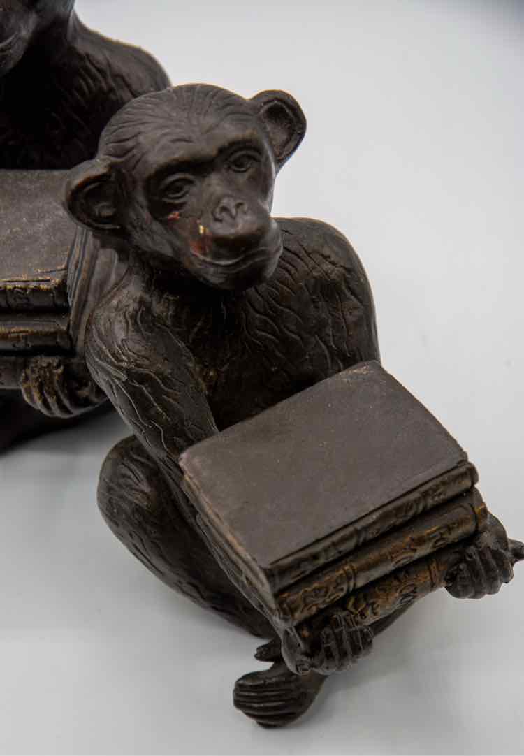Pair of Cast Iron Monkey Bookends