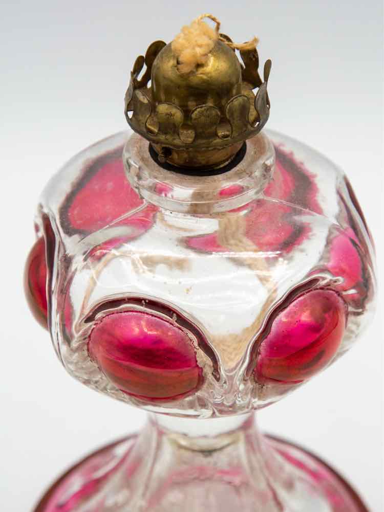 Mini Ruby Flash Glass Oil Lamp