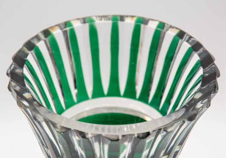 Val Saint Lambert Emerald Green Crystal Vase